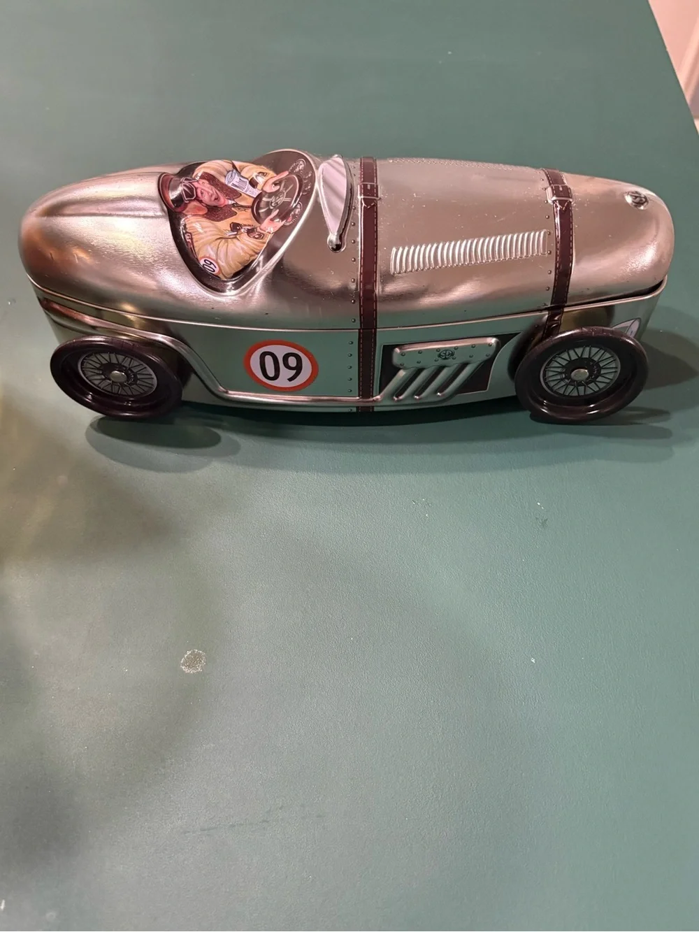Silver Crane Company Race Car Storage Tin